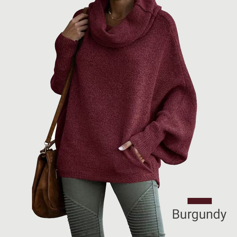 🎉50% OFF🥳Women's Batwing Cowl Neck Sweater with Pockets