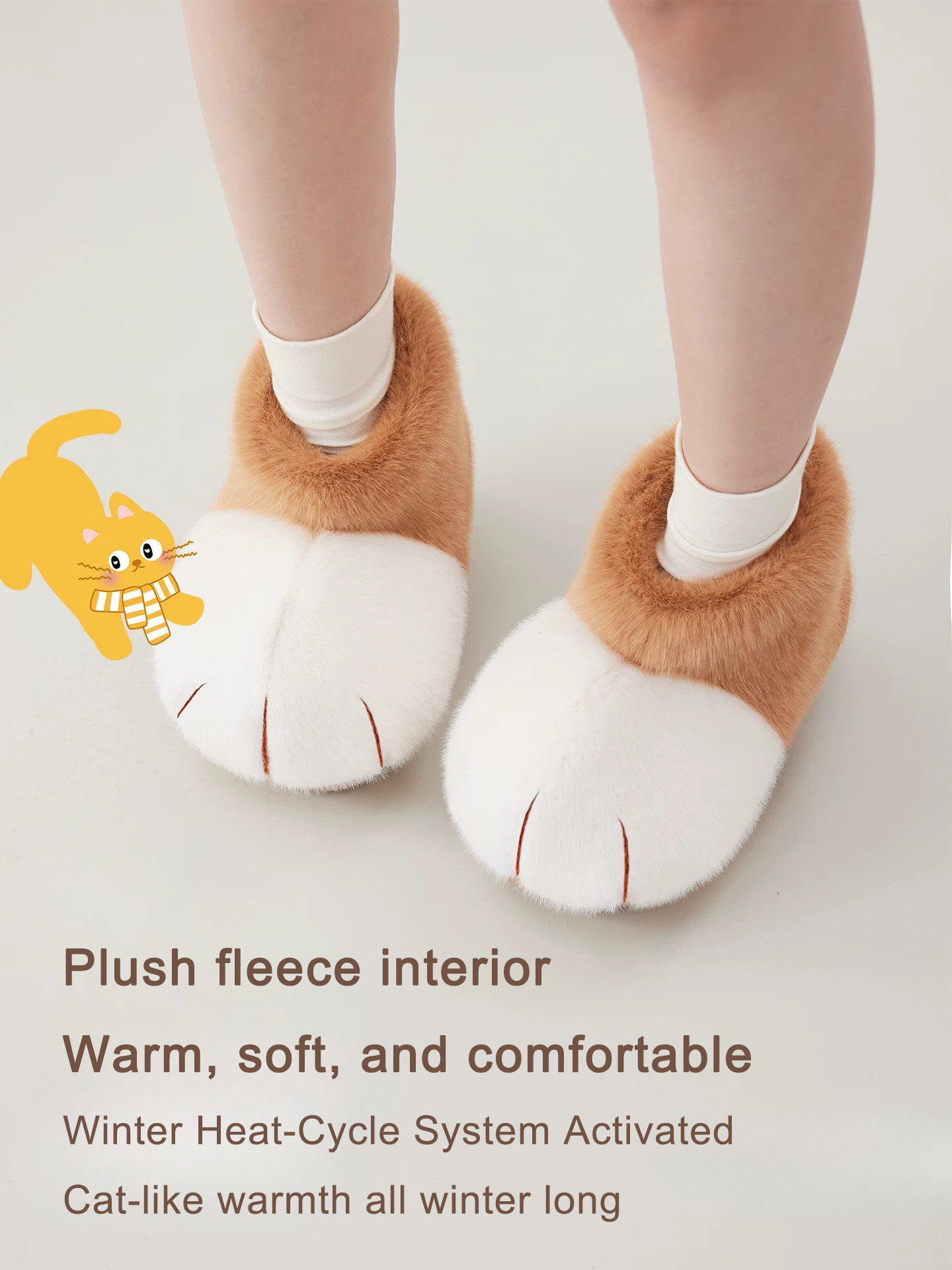 Cozy Cat Paw Fleece Booties